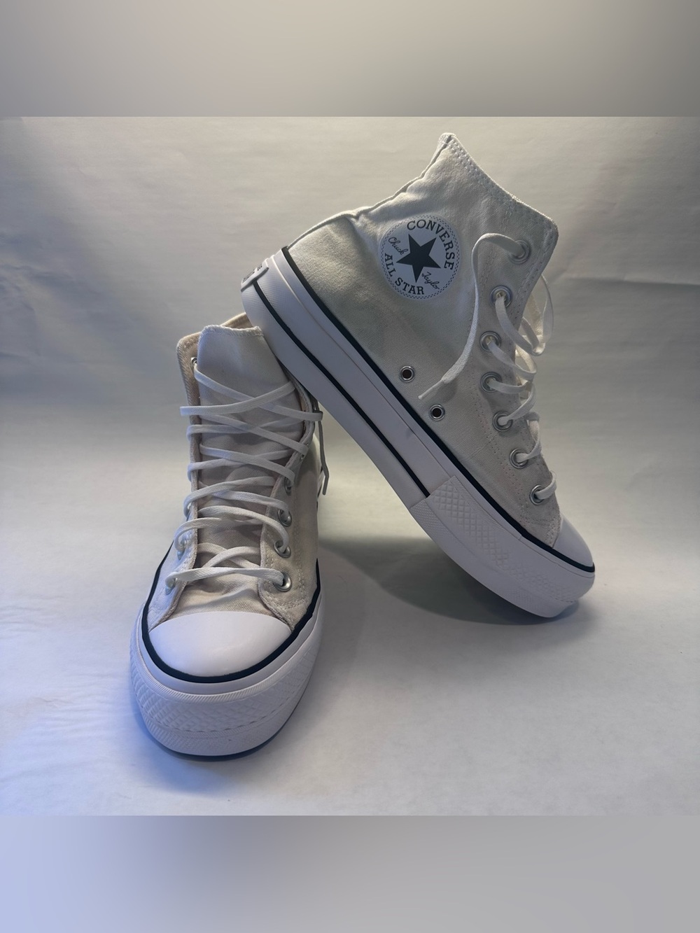 Converse Chuck Taylor All Star Platform Lift High Top Sneakers Cream W8.5 M6.5